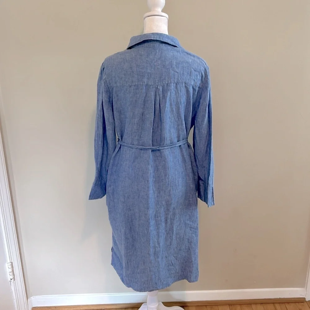 Lilly Pulitzer Pilar Tunic 3/4 Sleeve Linen Dress Beckon Blue Size Small - Picture 11 of 13
